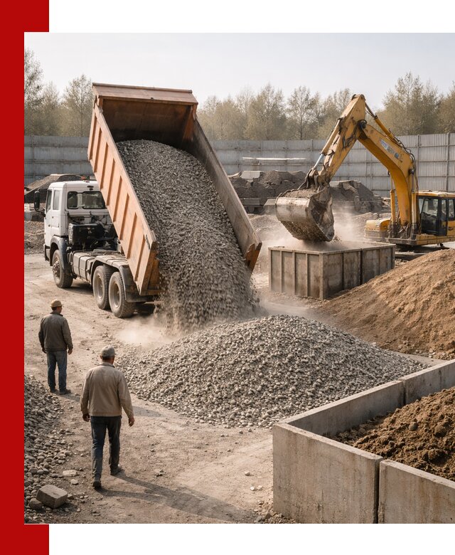 Доставка нерудных материалов с погрузкой и разгрузкой в Коломне