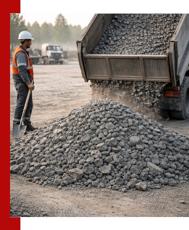 Гранитный щебень фракции 100–201 для строительства в Коломне