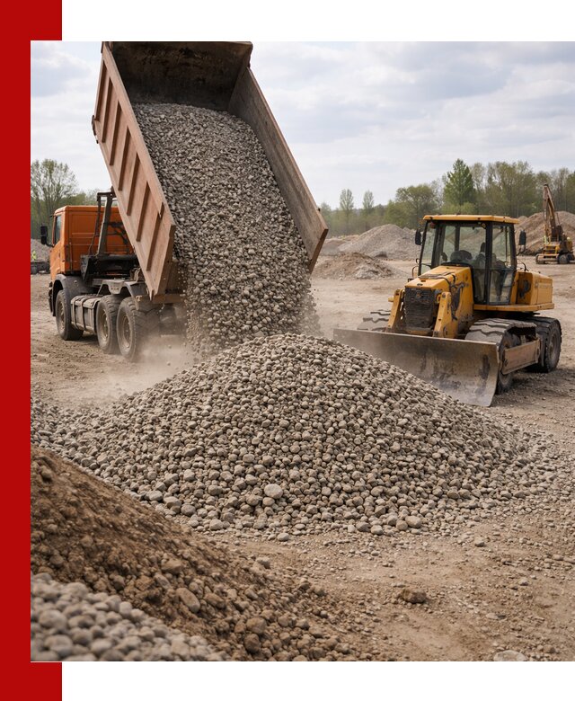 Доставка гравийного щебня фракции 40-70 в Коломне