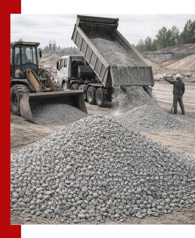 Доставка известнякового щебня фр. 5–20 в Коломне