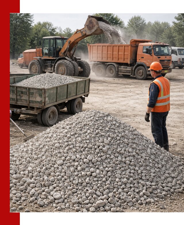 Доставка известнякового щебня фракция 20–40 в Коломне