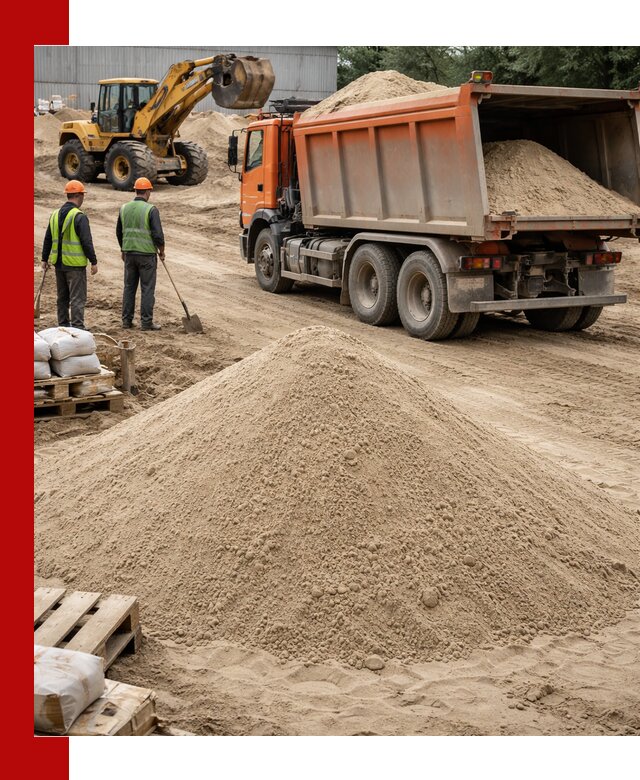 Доставка и продажа мытого речного песка в Коломне