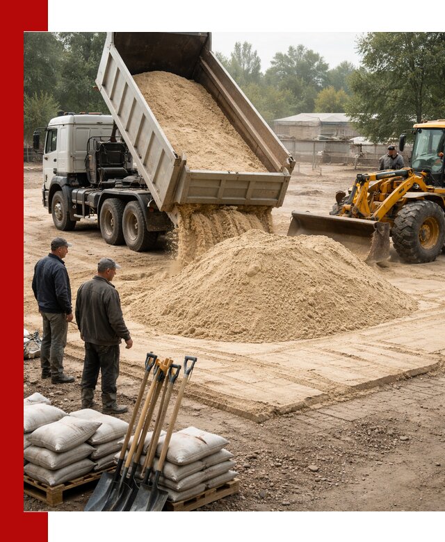 Доставка мытого песка в Коломне с самосвалами по выгодной цене