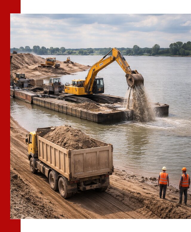 Намывной песок с доставкой в Коломне оптом и в розницу