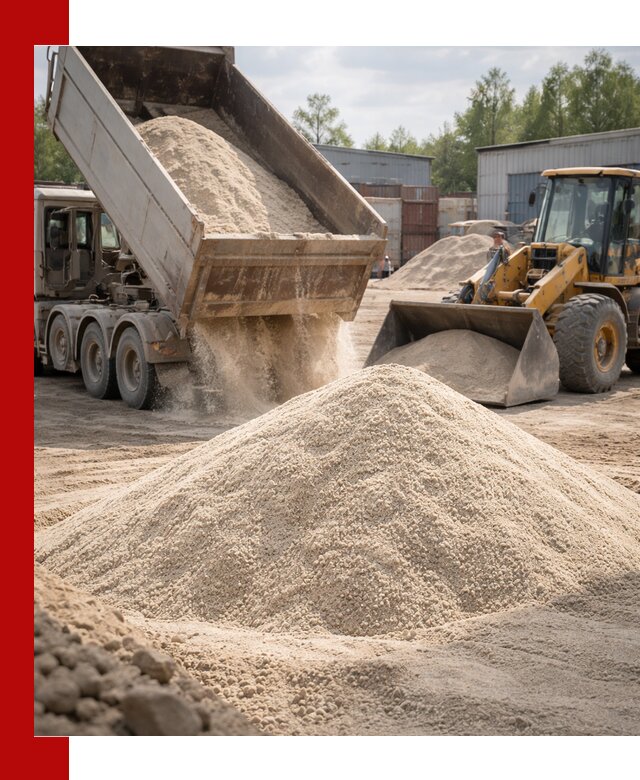 Кварцевый песок с доставкой в Коломне для строительных работ