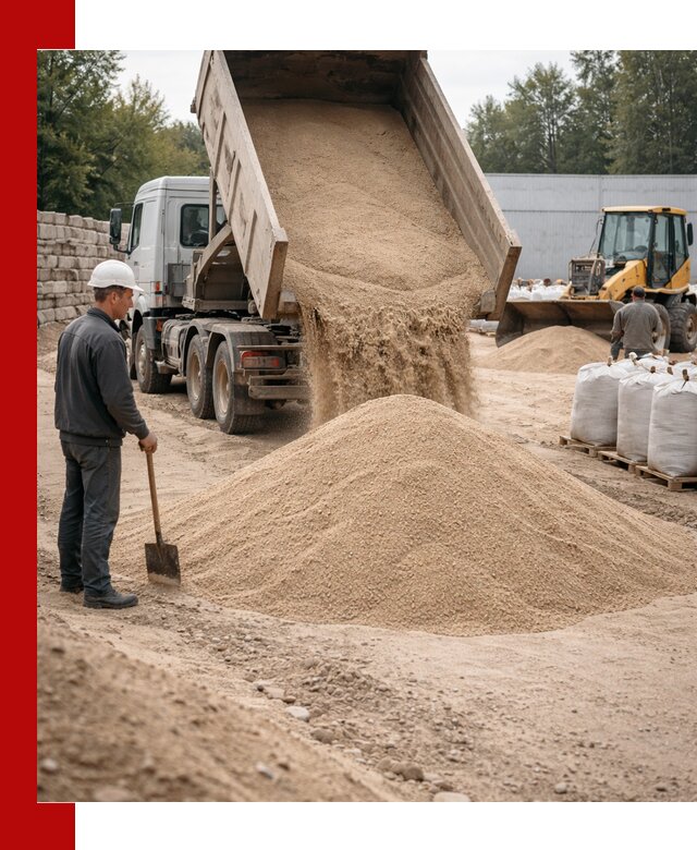 Кварцевый песок фракция 0–3 мм с доставкой в Коломне
