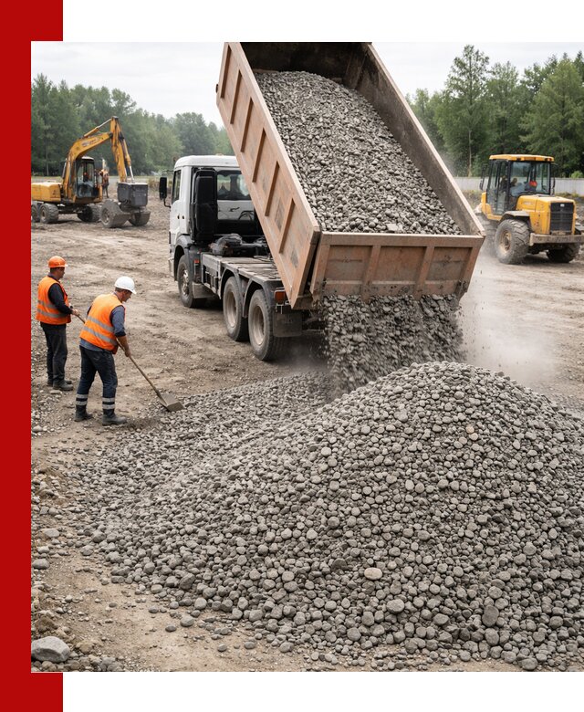 Доставка гравия фракции 40-70 в Коломне оптом и в розницу