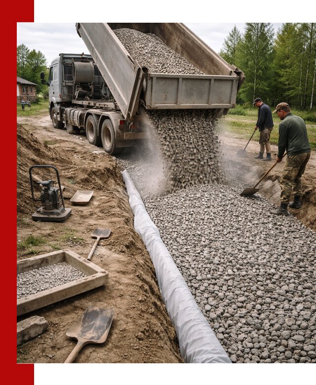 Гравий для дренажа с доставкой в Коломне качественный и недорогой