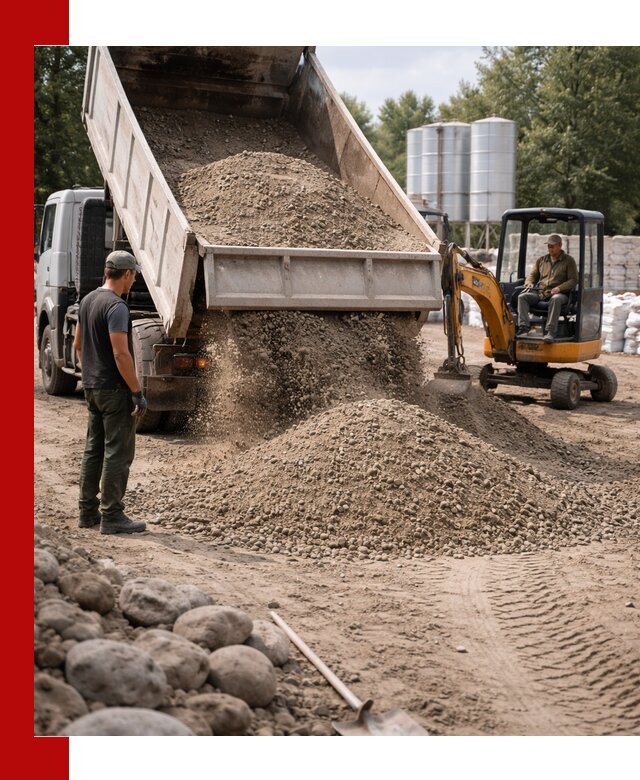 Доставка ПГС С3 в Коломне самосвалами и миксерами
