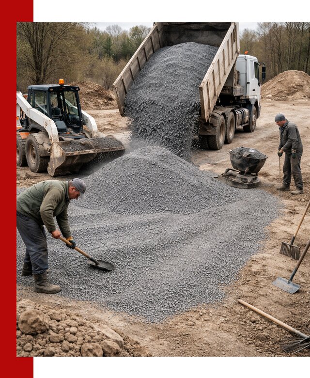 Отсев для подсыпки в Коломне — доставка и подсыпка на участок