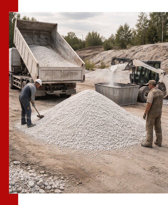 Доставка и продажа белой мраморной крошки в Коломне