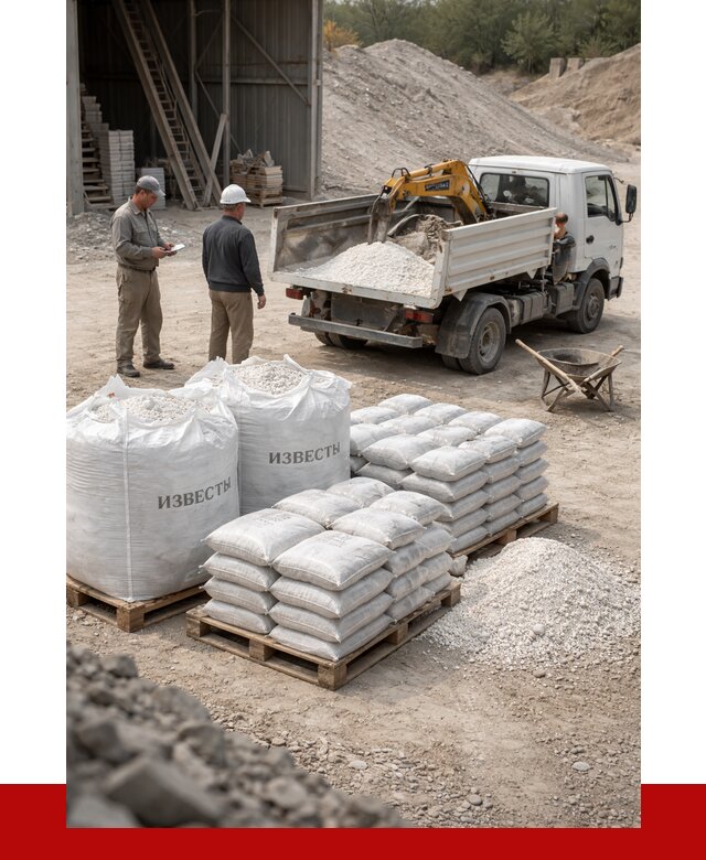 Известь строительная в Коломне с доставкой от 4258 р. | ПРОНЕРУДКлм
