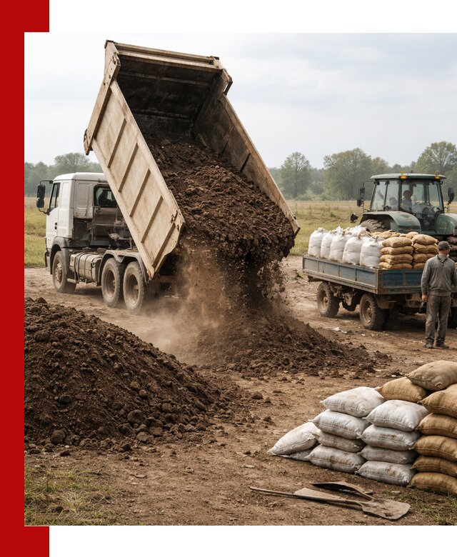 Доставка грунта и удобрений оптом в Коломне для сельхоз и строительства