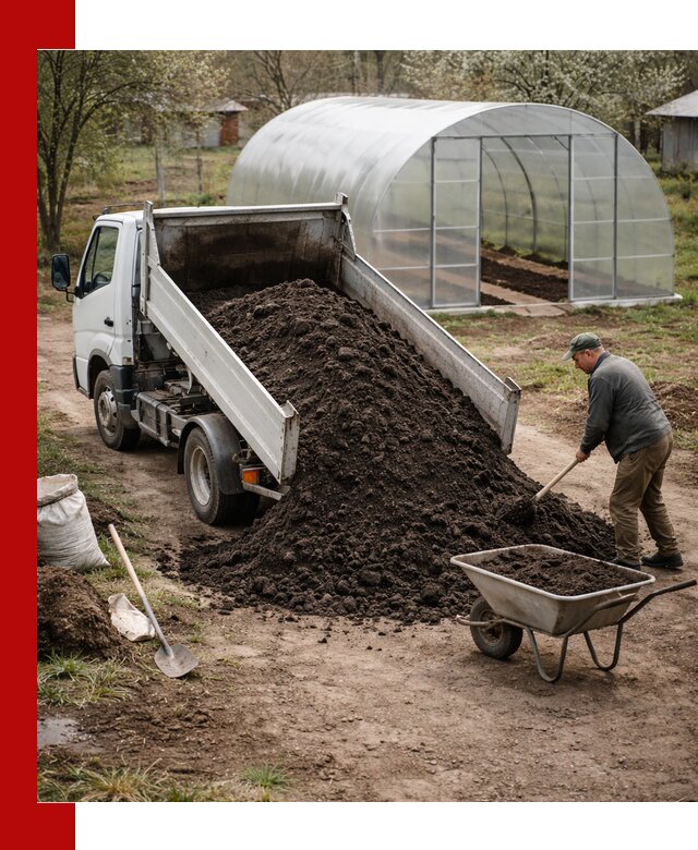 Чернозем для теплицы с доставкой в Коломне