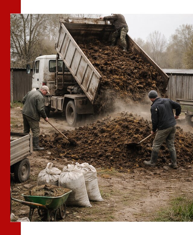 Доставка коровьего навоза самосвалом в Коломне