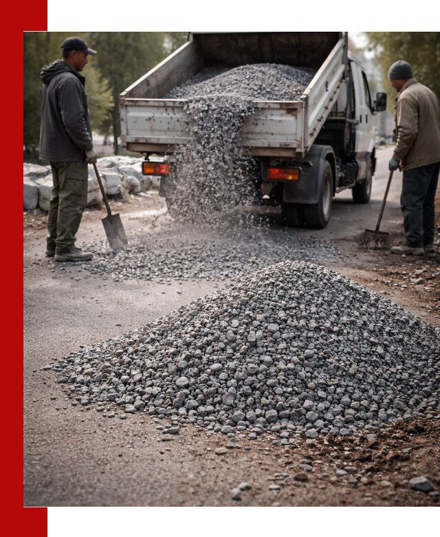 Гранитная крошка для посыпки дорог и тротуаров в Коломне