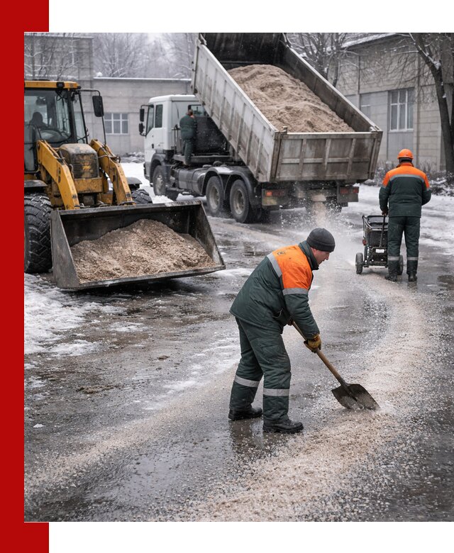 Реагент против гололеда с доставкой и нанесением в Коломне