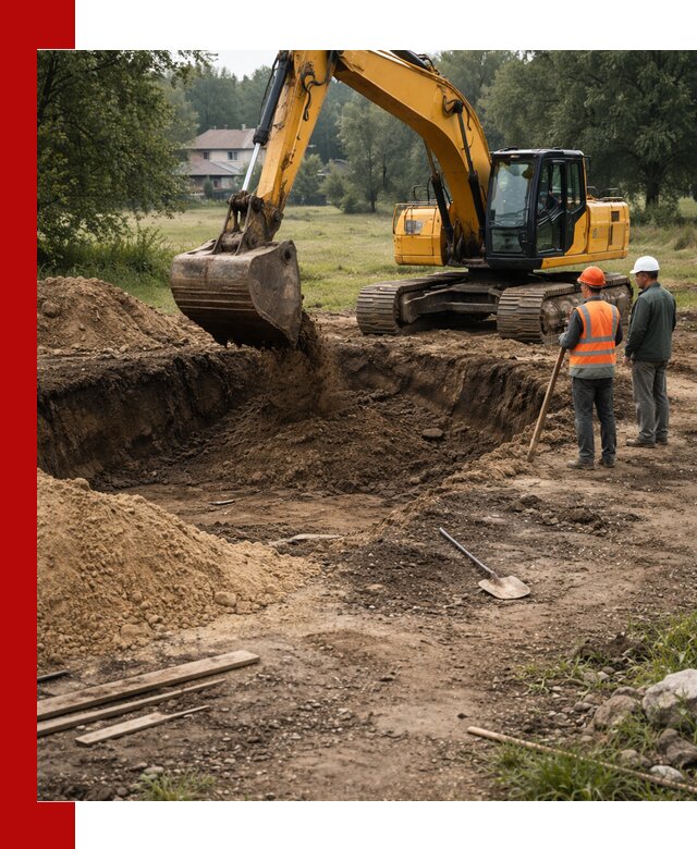 Рытье котлована под фундамент в Коломне (быстро и недорого)