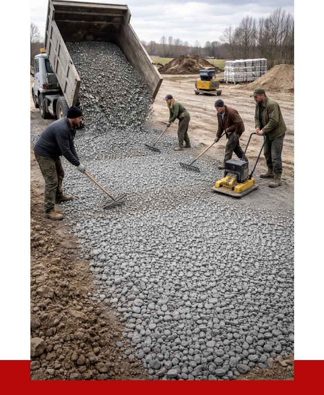 Устройство щебеночной подушки в Коломне от 4563 р. ПРОНЕРУДКлм